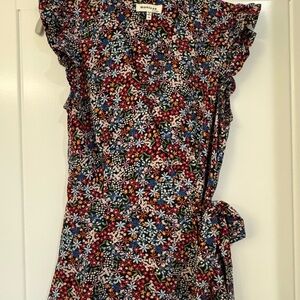 Monteau Multicolor Floral Ruffle Blouse